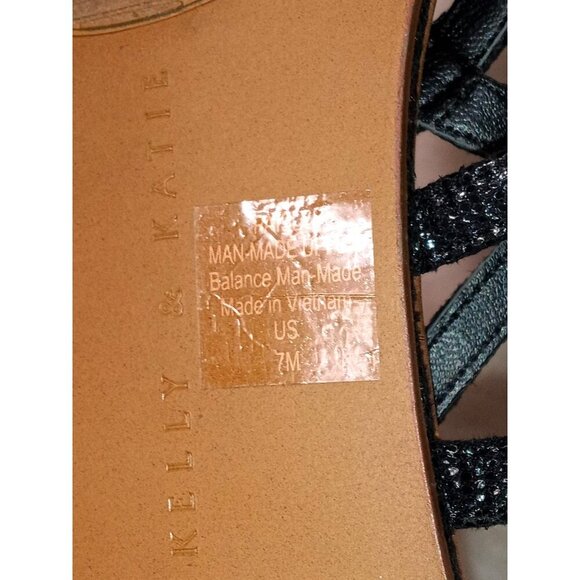 Kelly & Katie Black Strappy Sandals Women's 7M Comfortable & Stylish Footwear Li - Picture 5 of 6